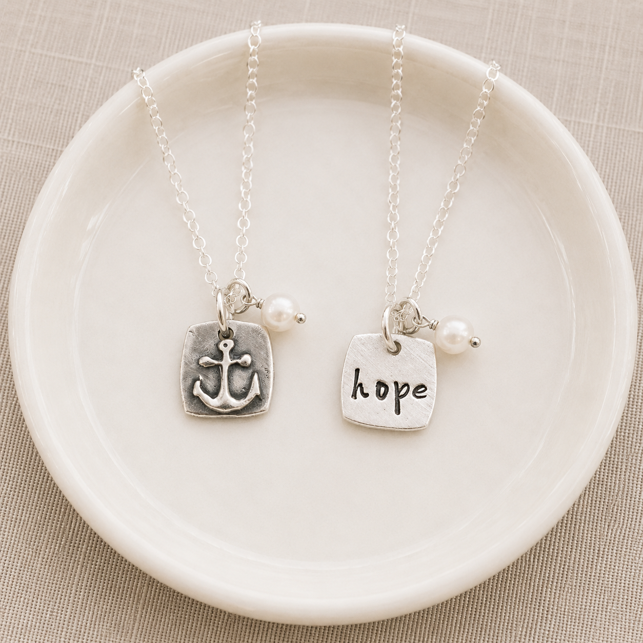 Hope in the Lord Fine Pewter Anchor Necklace | The Vintage Pearl