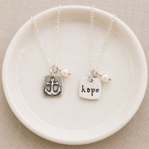 Hope in the Lord Fine Pewter Anchor Necklace | The Vintage Pearl