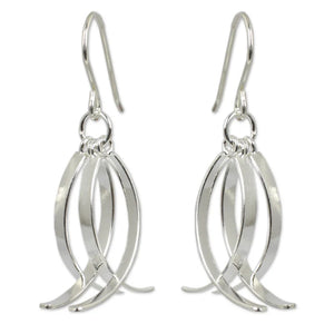 Sterling Silver Ichthys Fish Earrings