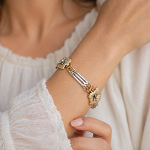 Sterling Silver & Gold Brass Garden of Eden Bracelet