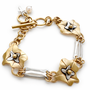 Sterling Silver & Gold Brass Garden of Eden Bracelet