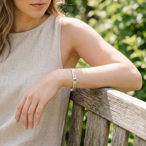 Psalm 106:1 Sterling Silver Cuff Bracelet | Give Thanks to the Lord
