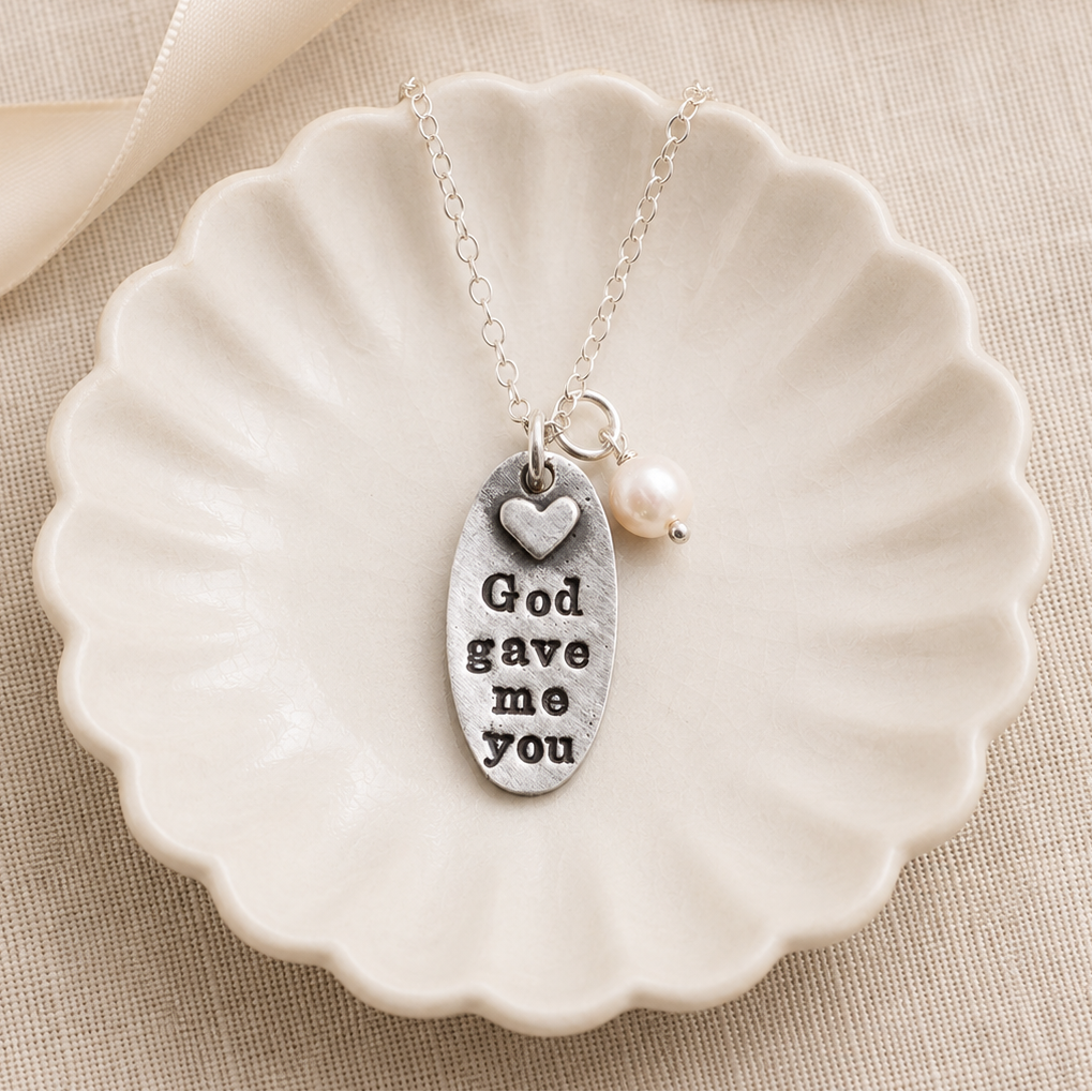 God Gave Me You Fine Pewter Pendant Necklace