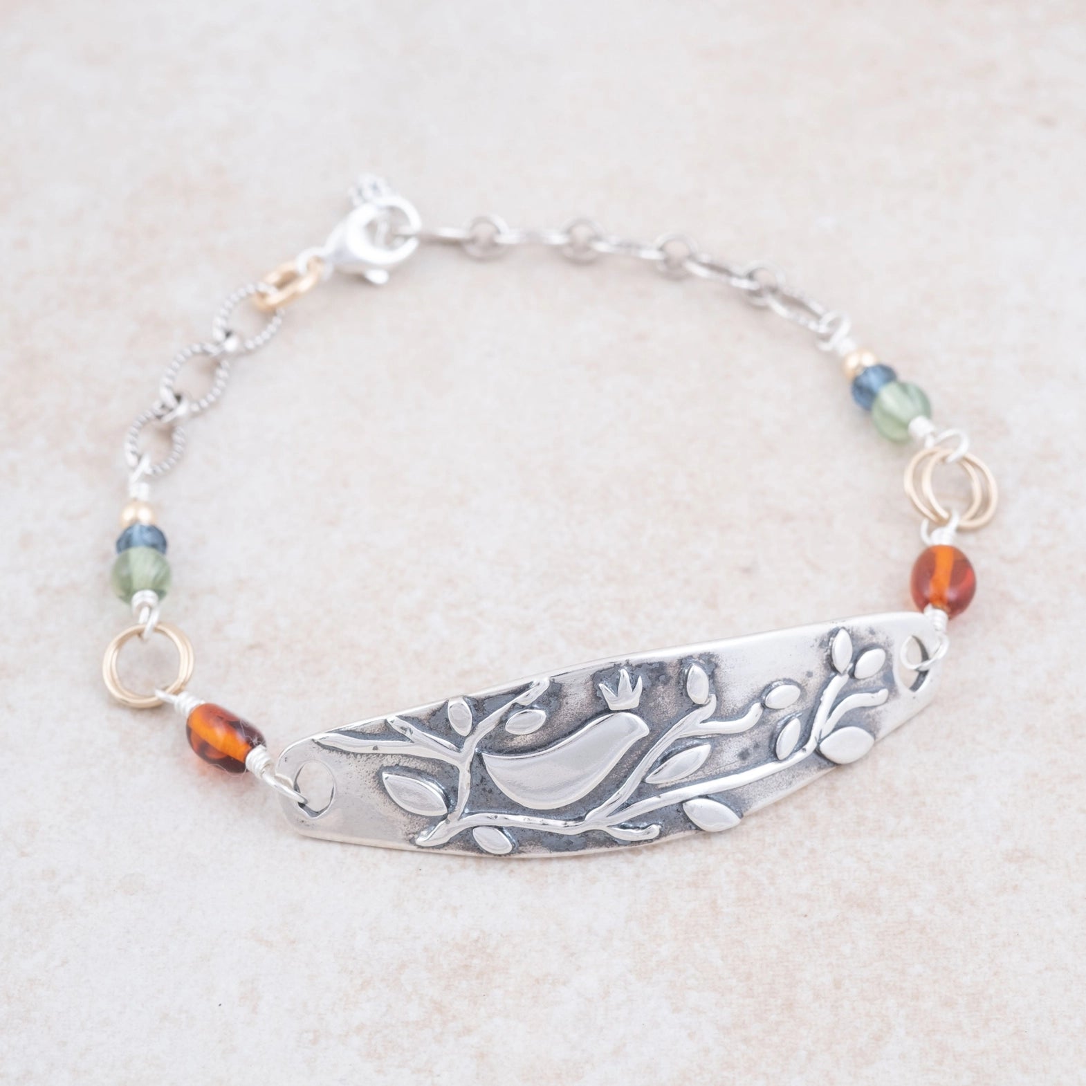 Sterling Silver Birds of the Air Link Bracelet | Matthew 6:26-27