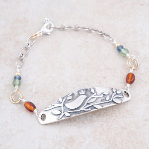 Sterling Silver Birds of the Air Link Bracelet | Matthew 6:26-27