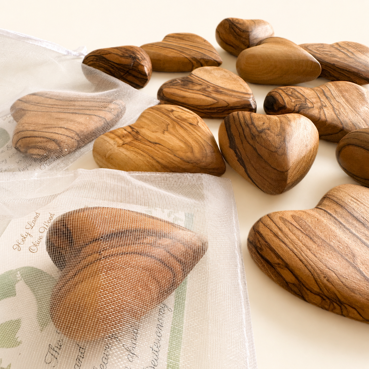 Holy Land Olive Wood Heart | Hand Carved in Bethlehem