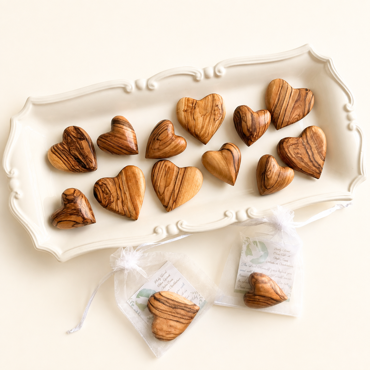 Holy Land Olive Wood Heart | Hand Carved in Bethlehem
