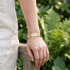 Jeremiah 29:11 Gold Brass Engraved Cuff Bracelet | 1/2" width