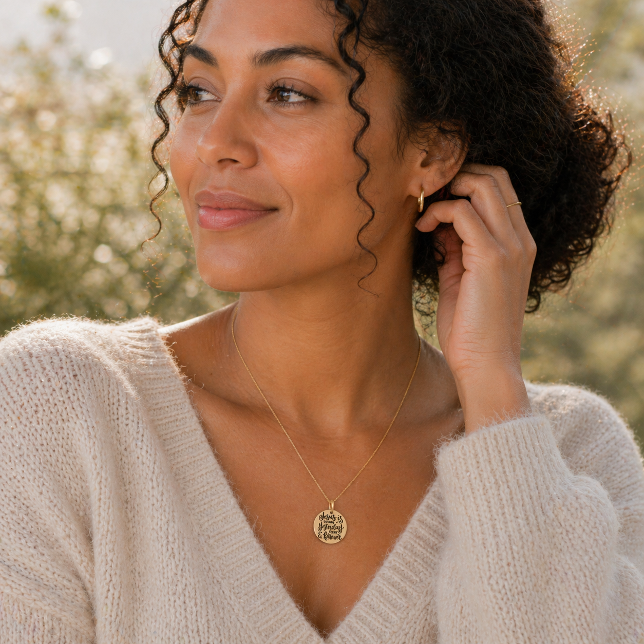14k Gold Yesterday, Today, Forever Pendant Necklace | Hebrews 13:8