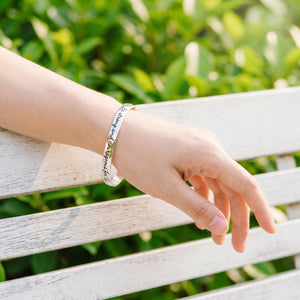 Joshua 1:9 Sterling Silver Bangle Bracelet | Be Strong and Courageous