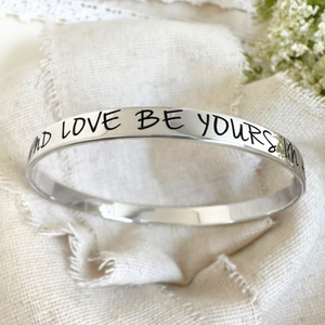 Jude 1:2 Sterling Silver Bangle Bracelet | Mercy, Peace, and Love