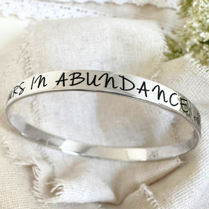 Jude 1:2 Sterling Silver Bangle Bracelet | Mercy, Peace, and Love