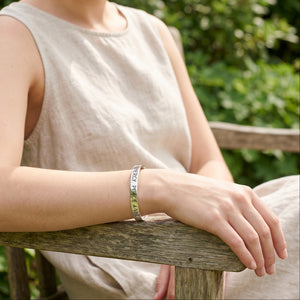 Jude 1:2 Sterling Silver Bangle Bracelet | Mercy, Peace, and Love