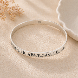 Jude 1:2 Sterling Silver Bangle Bracelet | Mercy, Peace, and Love