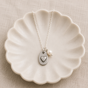 Love Bears All Things Fine Pewter Necklace | The Vintage Pearl | 1 Corinthians 13:7