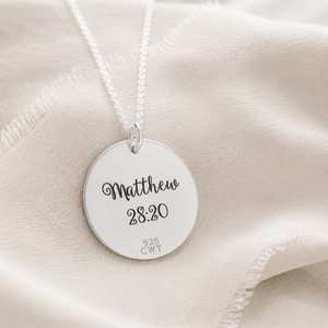 Sterling Silver I Am With You Always Pendant Necklace | Matthew 28:20