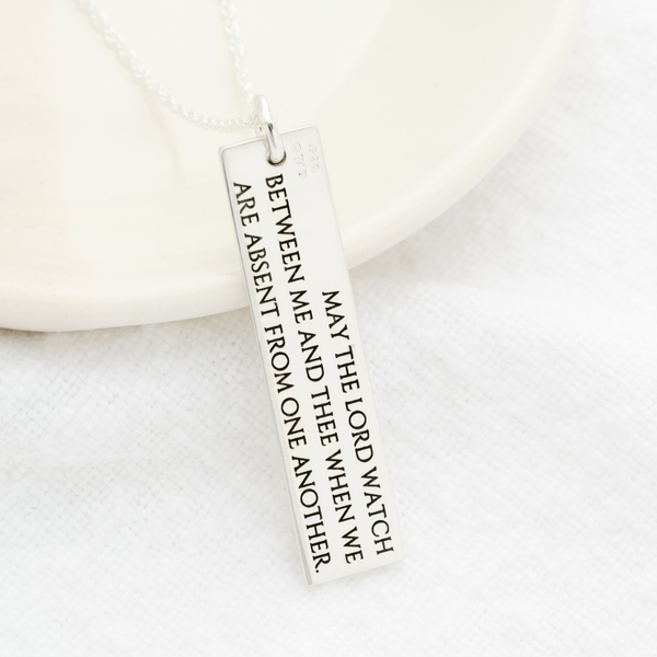 Sterling Silver Mizpah Necklace Genesis 31 49 Double Sided