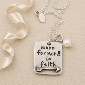 Move Forward in Faith Fine Pewter Necklace | The Vintage Pearl