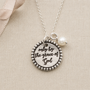 Only By The Grace Of God Fine Pewter Necklace | The Vintage Pearl