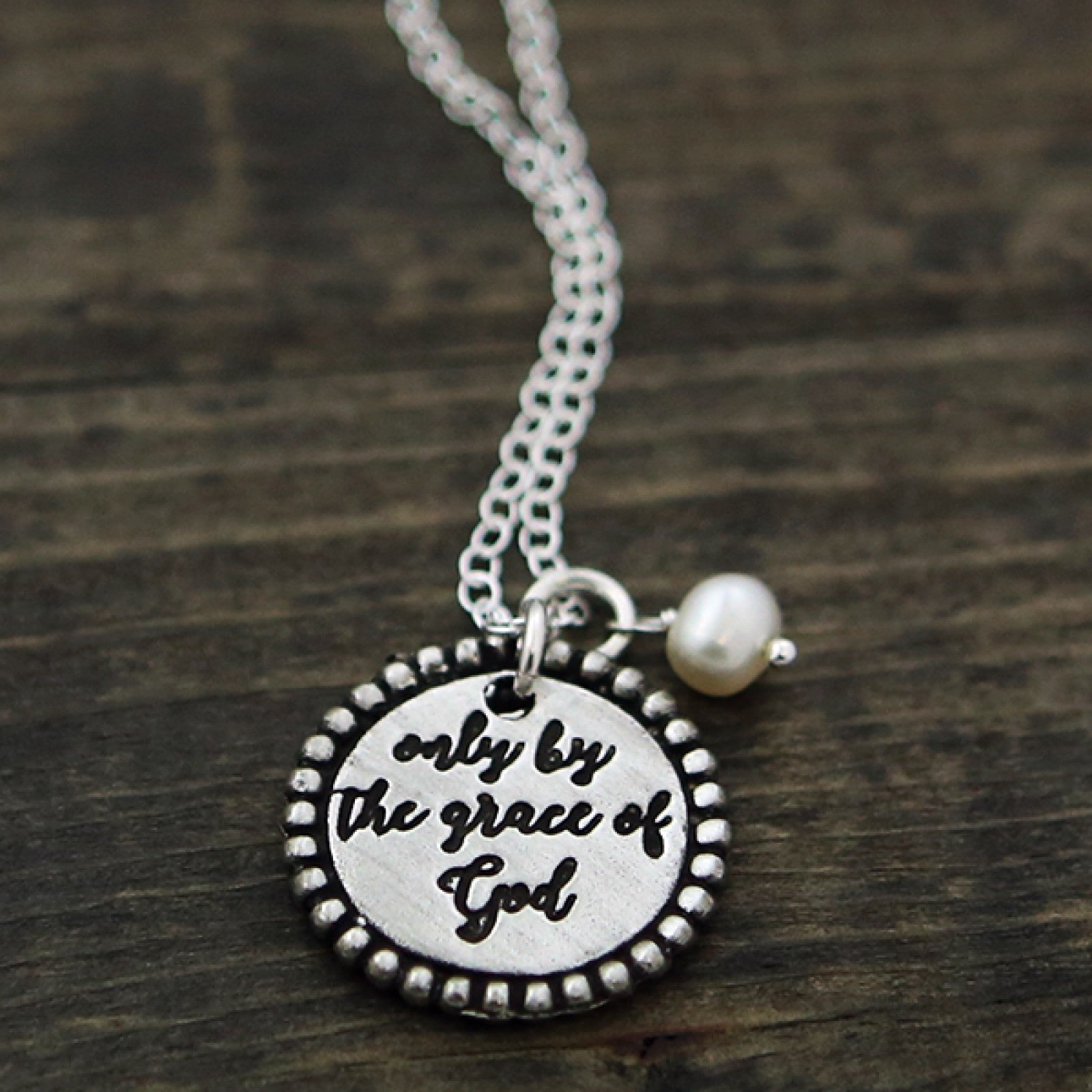 Only By The Grace Of God Fine Pewter Necklace | The Vintage Pearl