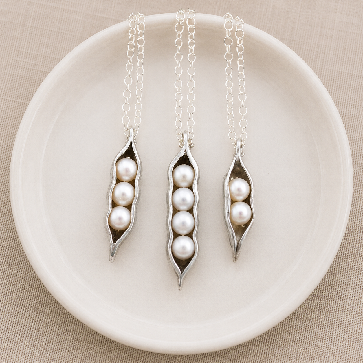 Sweet Peas in a Pod Freshwater Pearl Charm Necklace | The Vintage Pearl