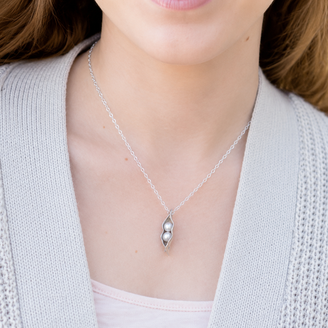 Sweet Peas in a Pod Freshwater Pearl Charm Necklace | The Vintage Pearl