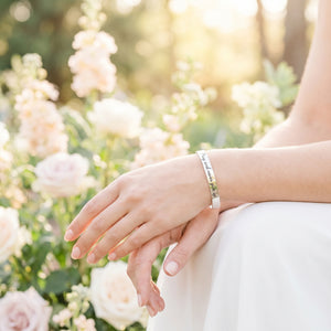 Pray and Never Give Up Sterling Silver Engraved Cuff Bracelet | Luke 18:1