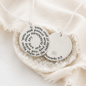 Sterling Silver Spiral Pendant Necklace | Love and Faithfulness | Proverbs 3:3
