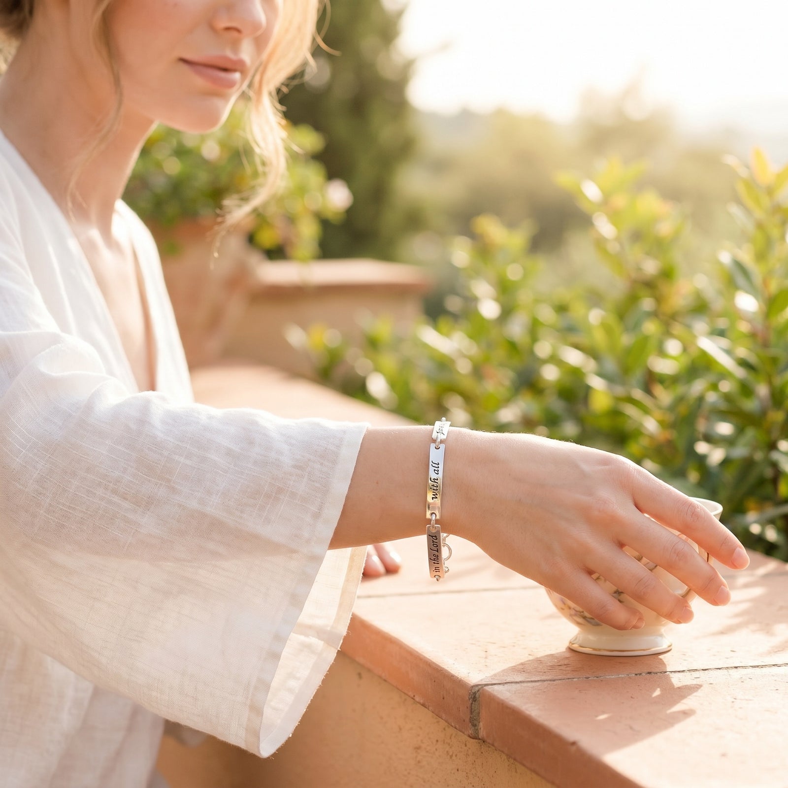 Sterling Silver Proverbs 3:5 Link Bracelet | Trust in the Lord with All Your Heart