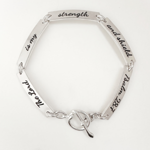 Sterling Silver Custom Engraved Link Bracelet | Personalized Inscription