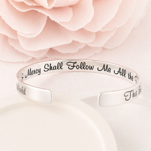 Psalm 23 Sterling Silver Engraved Cuff Bracelet | The Lord is My Shepherd