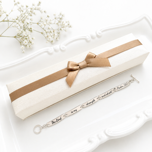 Sterling Silver Psalm 28:7 Link Bracelet | The Lord is my Strength and Shield