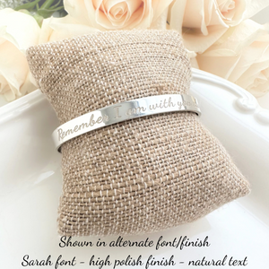 Matthew 28:20 Engraved Cuff Bracelet | Remember I Am With You Always | Sterling Silver or 14k Gold