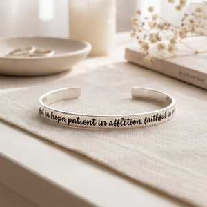 Romans 12 12 Sterling Silver Cuff Bracelet