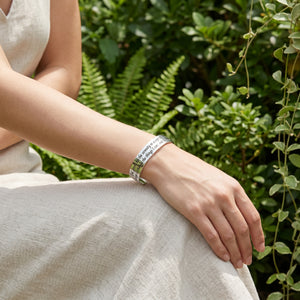 Serenity Prayer Sterling Silver Engraved Cuff Bracelet