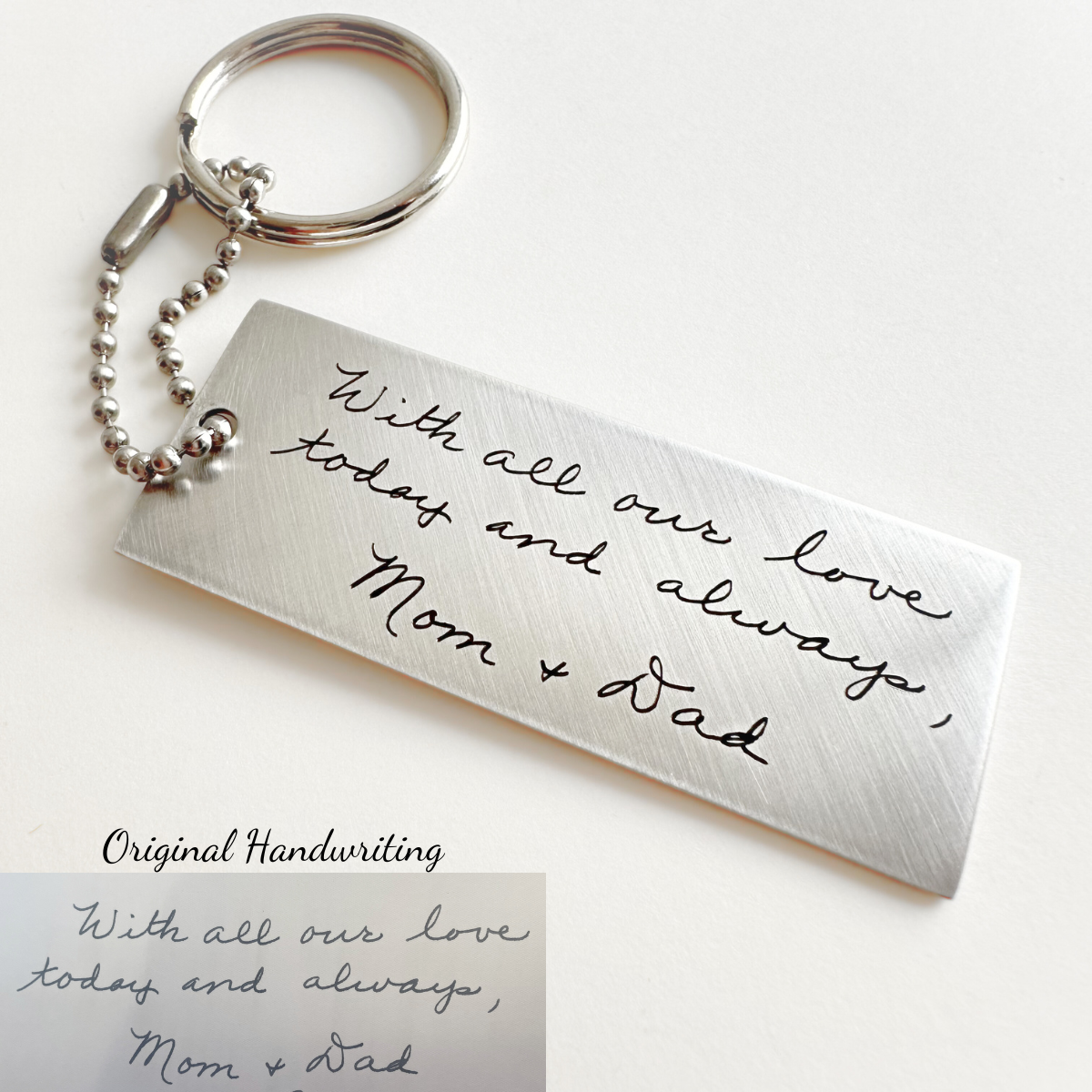 Stainless Steel Custom Engraved Keychain | With Your Handwriting ...