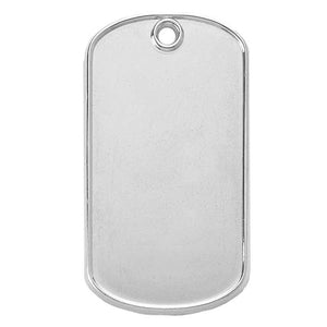 Men's Sterling Silver Custom Engraved Raised Edge Dog Tag | Add-On | Pendant Only