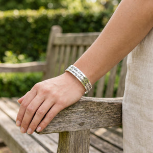 I Will Not Be Shaken Sterling Silver Engraved Cuff Bracelet | Psalm 62:5