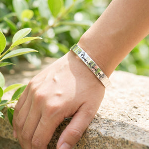 Sterling Silver Actual Handwriting Custom Engraved Cuff Bracelet | 1/4" Wide