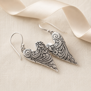 Sterling Silver Dove Wing Earrings