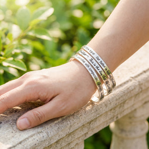 Sterling Silver Custom Engraved Personalized Bangle Bracelet