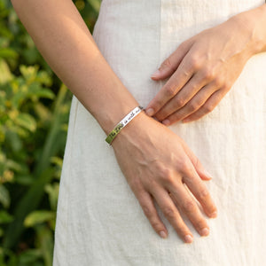 Sterling Silver Cuff Bracelet - The Lord is with me like a mighty warrior