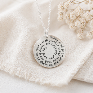 Sterling Silver Spiral Pendant Necklace | Love and Faithfulness | Proverbs 3:3
