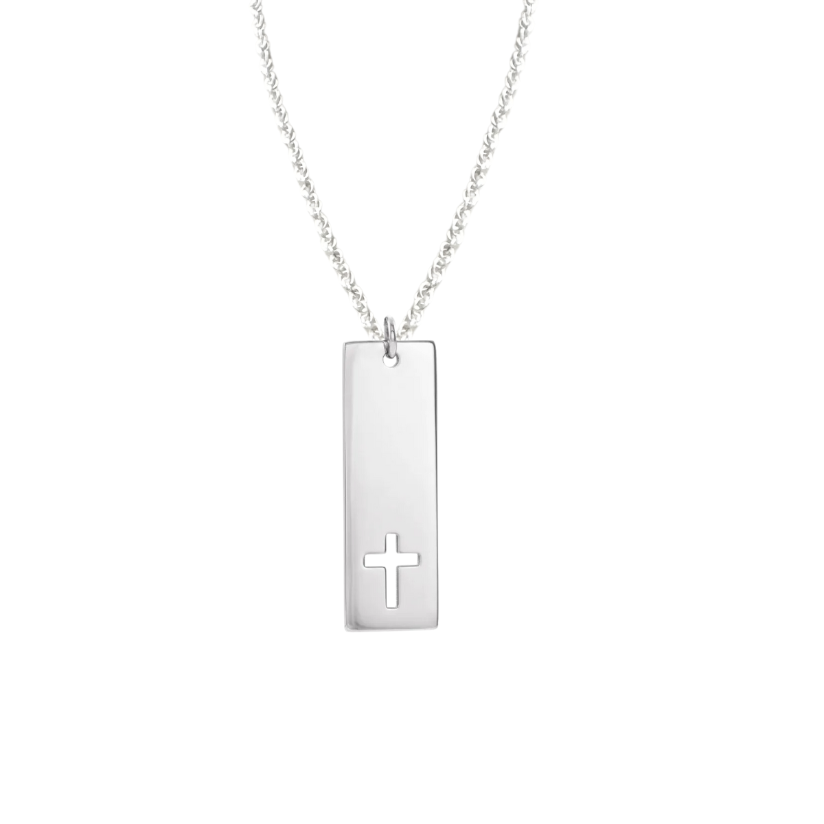 Sterling Silver Pierced Cross Pendant Necklace