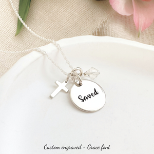 Sterling Silver Inspirational Charm Necklaces | Custom Engraving Available
