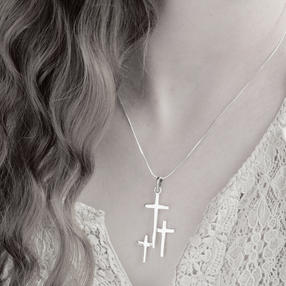 Real silver 2025 cross necklace