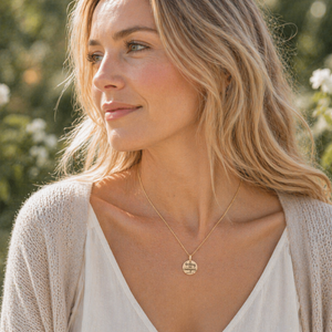 14k Gold Be Strong and Courageous Pendant Necklace | Joshua 1:9