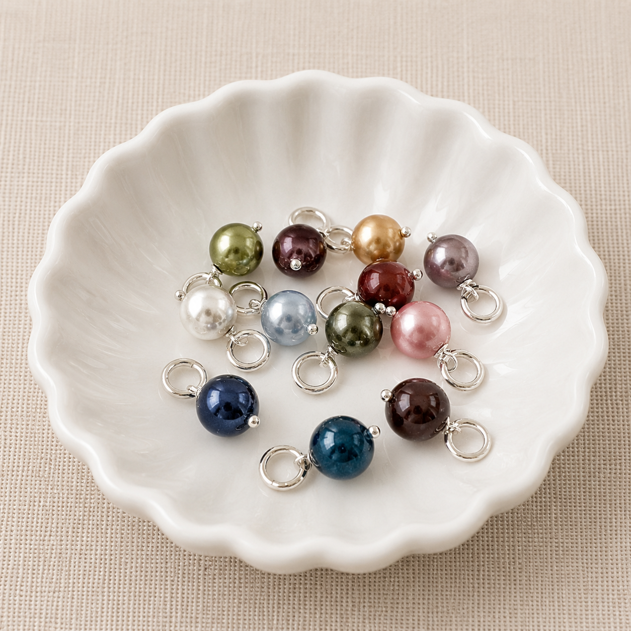Swarovski Crystal Birthstone Pearl Charm | Personalized Add On Charm
