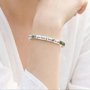 Sterling Silver Proverbs 3:5 Bangle Bracelet | Trust in the Lord