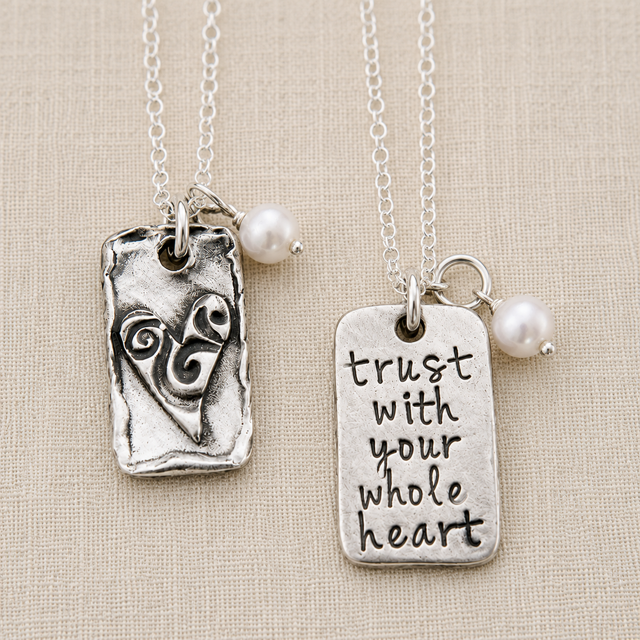 Trust With Your Whole Heart Fine Pewter Necklace | The Vintage Pearl
